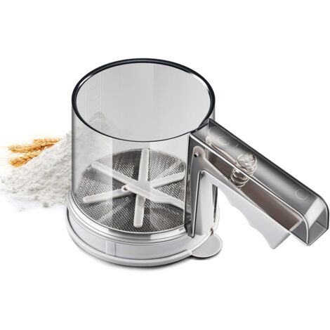 Filtro per farina, setaccio per dolci, setaccio per dolci portatile per uso alimentare, doppio filtro in acciaio inossidabile, setaccio per farina antiruggine utilizzato per una rapida setacciatura