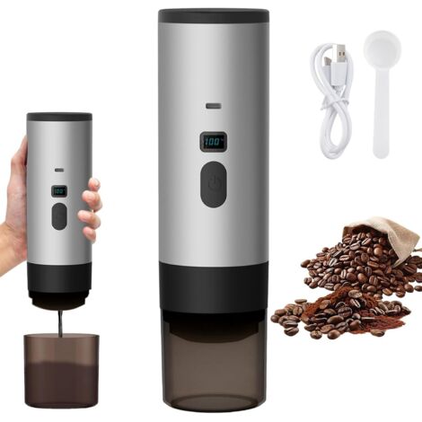 Macchina da caffè multi-capsula 3 in 1, macchina da caffè portatile, macchina per caffè espresso con capsule e caffè macinato, macchina per caffè espresso elettrica, 15 bar, grigio