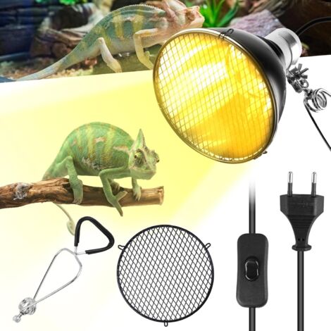 Lampada riscaldante, lampada per rettili a cupola E27 UVA/UVB, portalampada riscaldante regolabile a 360° per rettili, portalampada riscaldante senza lampadina per serpenti e camaleonti