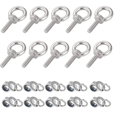 10PCS,bulloni ad occhiello con dadi,bulloni ad occhiello in acciaio inossidabile,bullone ad occhiello con anello di sollevamento per spalla della macchina,bullone a vite per impieghi gravosi,M8x30MM