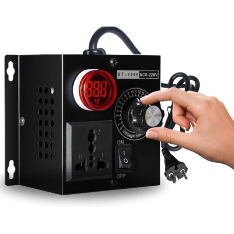Regolatore di tensione CA 220 V, dimmer di tensione 220 V 4000 W, regolatore di tensione del motore della ventola, regolatore di velocità, spina UE