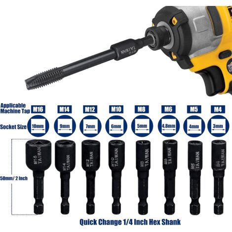 Set Di Bussole Per Maschi A Vite M4 M16 Da 8 Pezzi Portamaschi A set-di-bussole-per-maschi-a-vite-m4-m16-da-8-pezzi-portamaschi-a