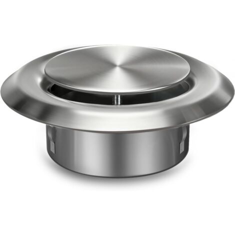 Griglia di ventilazione in acciaio inox, griglia rotonda avvitabile con protezione contro gli insetti, flangia, griglia di ventilazione, griglia di scarico, griglia a lamelle, 100 mm