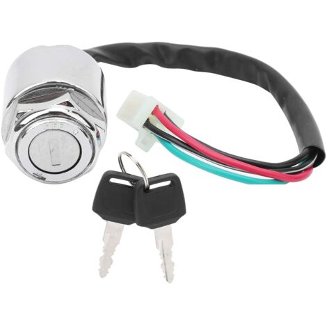 Interruttore di accensione a chiave con spina maschio a 4 fili, interruttore di accensione per moto elettrica con 2 chiavi di ricambio per ATV, mini moto, moto da cross