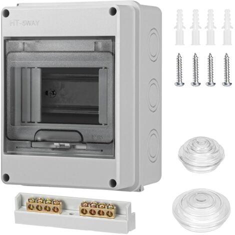 Involucro elettrico impermeabile，IP65 con 1 fila da 5 moduli，quadro elettrico，involucro elettrico impermeabile per esterni，per giardini o spazi esterni, stazioni di ricarica