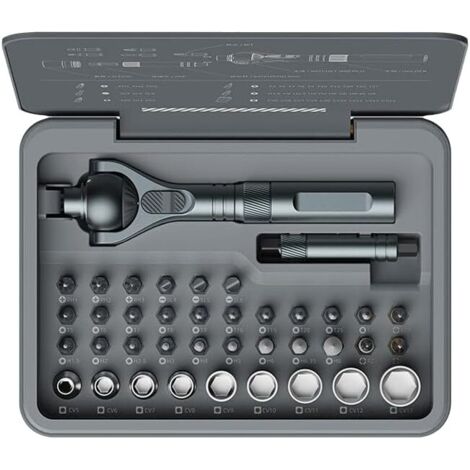 Set di cacciaviti magnetici multi-bit 40 in 1 con impugnatura a cricchetto rimovibile (1/5)