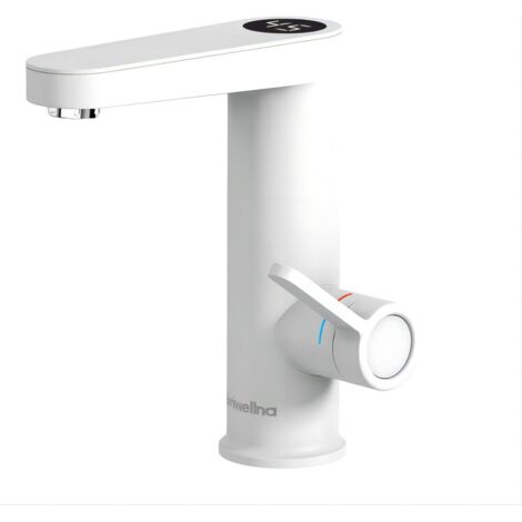 Rubinetto per acqua calda per bagno, rubinetto per scaldabagno elettrico da 220 V con display digitale, rubinetto per acqua calda istantanea, rubinetto per lavandino a riscaldamento rapido (1/5)