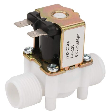 Elettrovalvola per acqua 12V G1/2" NC, elettrovalvola di ingresso elettrica per la distribuzione dell'acqua