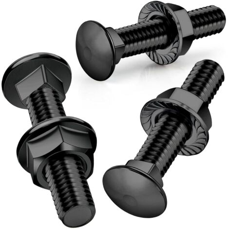 25 pezzi, bulloni di guida, bulloni di trasporto, bulloni di guida in acciaio inossidabile 304, finitura in ossido nero con dadi esagonali flangiati DIN 6923, M8 x 60 mm