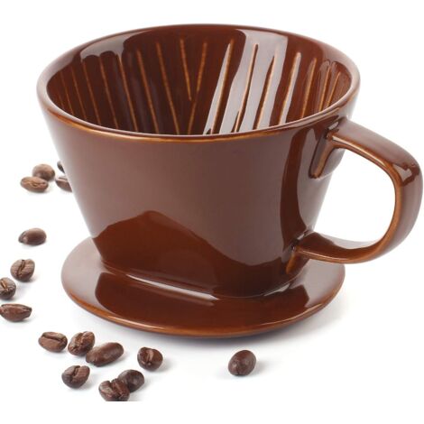 Macchina per caffè a goccia non elettrica, accessori in porcellana per la preparazione lenta del caffè per la casa, bar, ristoranti, macchina per la preparazione manuale facile, marrone