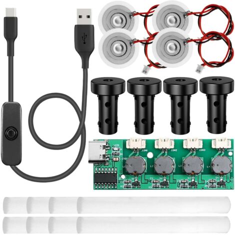 Kit per la produzione di nebbia, set di sostituzione del modulo spruzzatore di nebbia fai da te No Time, con pulsante ON/OFF, per serbatoi d'acqua da tavolo, umidificatori USB