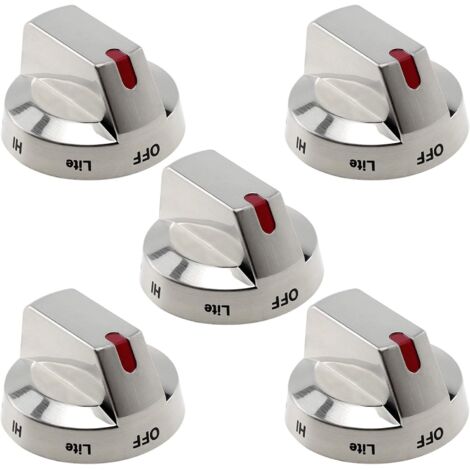 Compatible con perillas de repuesto para hornos de gas Samsung DG64-00473B (solo reemplaza). Compatible con los modelos NX58M6850SG, NX58H5600SS, NX58H5650WS y NX58J7750SS (5PCS), color plateado