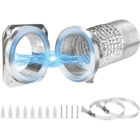 Kit de conector de acoplamiento magnético para ventilación de secadora - DV180, conector rápido, sellado y de fácil limpieza, que incluye un conducto de 3,3 pies y 4 pulgadas y dos abrazaderas