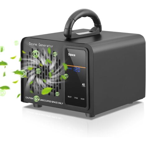 Generador de ozono, máquina de ozono de alta capacidad 60000 mg/h con pantalla LED y temporizador de 120 minutos para 400㎡ Purificador de aire para dormitorio y cocina