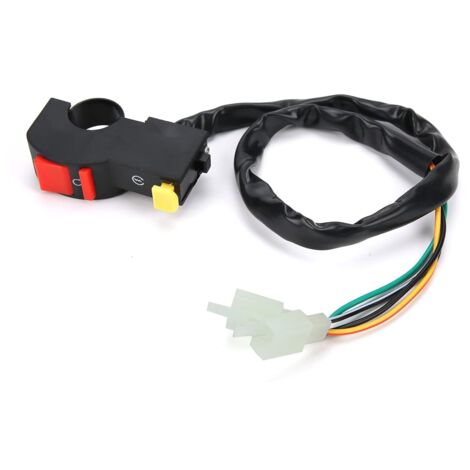 Interruptor de botón de parada de emergencia universal para motocicleta, interruptor de encendido del manillar, reemplazo para motos de cross Pit Quad de 50 cc/110 cc/125 cc (1/5)