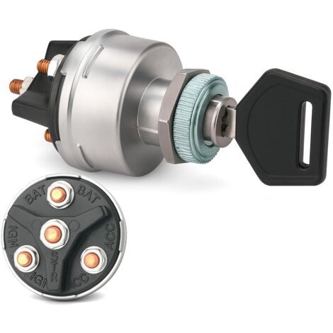 Interruptor de llave de encendido universal de 4 posiciones para automóviles, camiones, tractores, remolques y montacargas de 12 V: Acc / Off / IGN / (Start) (1/5)