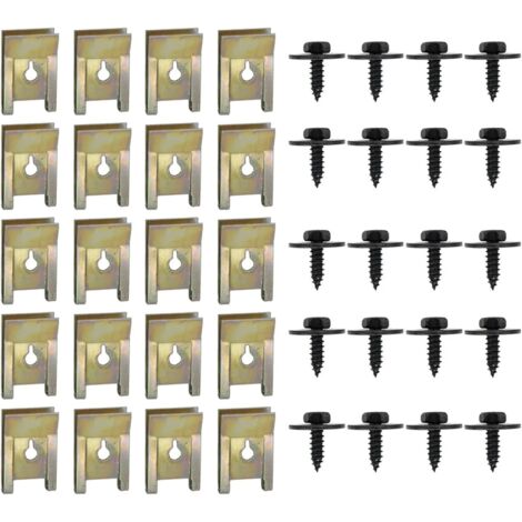 40 piezas de fijación de tuercas de motor para chasis de coche, protección de parachoques, orificios transversales, compatibles con E46, E92, E90 y F10 (1/5)