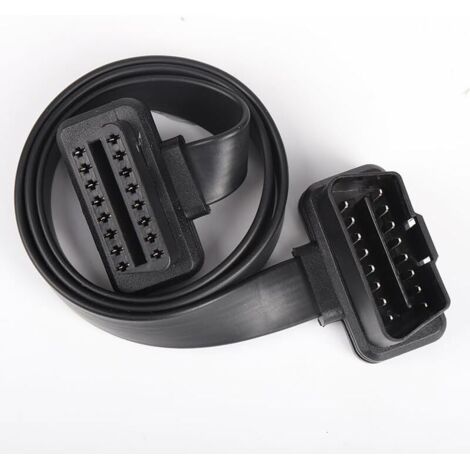 Cable de extensión OBD2 OBD-II de 16 pines macho a hembra, conector de diagnóstico, adaptador de cinta plana compatible (60 cm) (1/5)