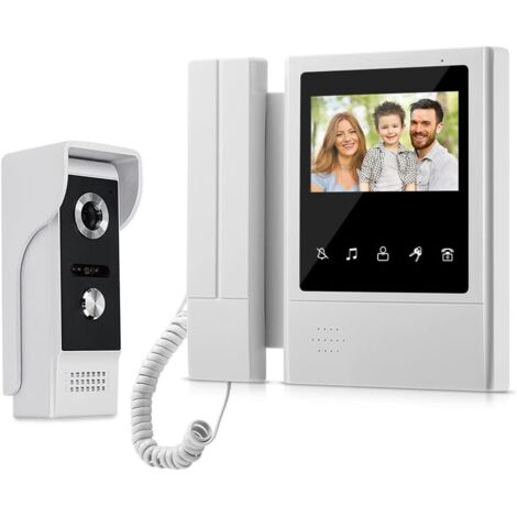 Sistema de timbre para puerta con videoportero con cable TFT a color de 4,3'' para el hogar, cámara exterior con visión nocturna por infrarrojos de 700 TVL, 1 cámara y 1 monitor