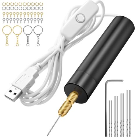 Juego de herramientas de perforación eléctricas manuales para moldes de fundición de resina, kit de tornillos de pasador eléctricos con 8 pasadores de perforación (0,8 a 1,2 mm) (1/5)