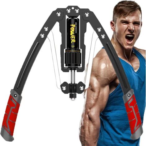 Barra Twister ajustable para entrenamiento de antebrazos, Power Twister de 10 a 200 kg, para culturismo masculino, pecho, bíceps y mancuernas, para culturismo femenino, pecho y hombros, color rojo