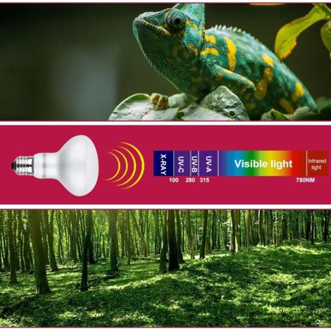 Lámpara Calor Reptiles UVA/UVB - Interruptor Regulable, Cabezal Giratorio 360°, Para Tortugas Y Mascotas