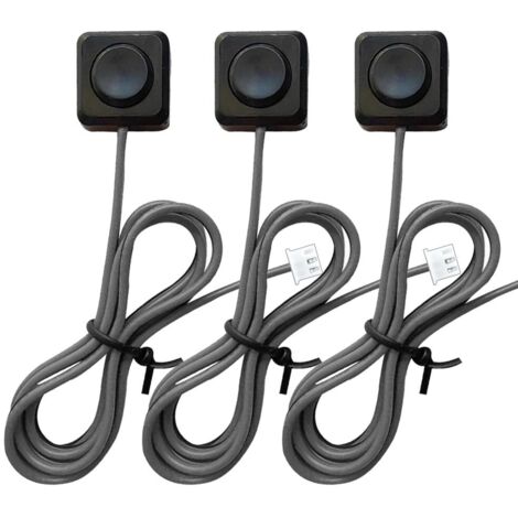 3PCS interruptores pulsadores momentáneos precableados de 100cm con tapa,interruptor momentáneo pequeño de 12V y 24V con conector macho PH20,cinta adhesiva de doble cara, sin necesidad de taladrar