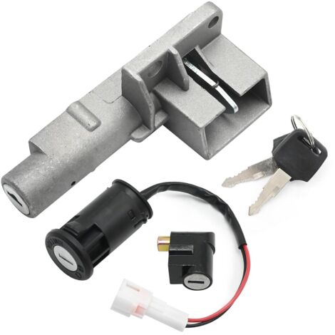Conjunto de interruptor de encendido de motocicleta de aluminio,Conjunto de interruptor de encendido de motocicleta,Reemplazo del conjunto de llave de bloqueo del interruptor de arranque de encendido (1/5)