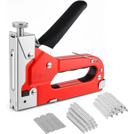 Pistola grapadora manual 3 en 1 Brad Nailer con 1200 grapas, ajustable para tapicería, carpintería, manualidades y decoración