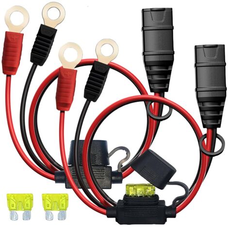 Paquete de 2 GC002 X-Connect apto para accesorios de cargador de batería NOCO, terminal de ojal XL M6 (1/4 pulg), cable de carga lenta para baterías inteligentes