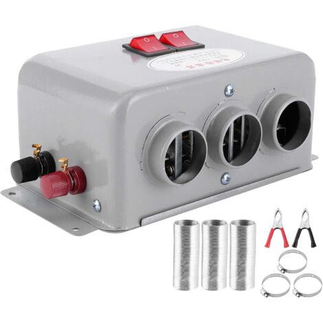 Calefacción para coche, 12 V, 400 W a 600 W, 3 salidas de aire, interruptor de doble marcha, calefacción compacta para coche, calentamiento rápido, protección contra heladas, bajo nivel de ruido