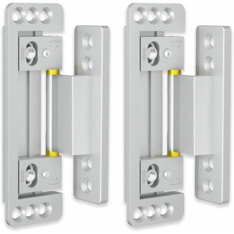 Bisagras ocultas para puertas, paquete de 2, bisagras ocultas ultrafinas para puertas secretas, bisagras invisibles ajustables, bisagra oculta silenciosa y suave para puerta, color plata