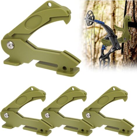 Juego de 4 arneses de arco para silla de caza, ganchos para accesorios de equipo de silla de caza, para cuerda de marco de árbol, resistente y ligero, gancho para equipo de camping y senderismo (1/5)