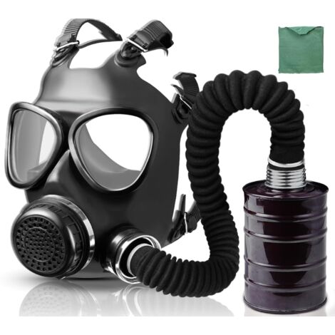 Máscara de respiración a gas con filtro de carbón activado de 40 mm y manguera de suministro de aire, máscaras de gas de supervivencia química y nuclear de grado militar, máscara de respiración