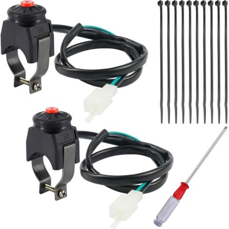 interruptores de apagado universales para motocicleta, botón de bocina de 22 mm y 7/8 pulgadas, grillete para motocicleta, motocross, pit bike (1/5)