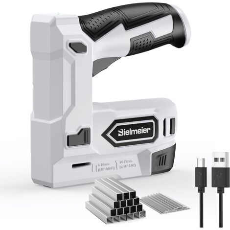 Grapadora eléctrica Bielmeier, grapadora eléctrica de iones de litio 2 en 1, kit de clavos inalámbricos de 4 V con grapas, cargador USB, grapadora eléctrica (1/5)