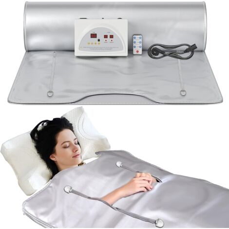 Manta de sauna infrarroja de 2zonas,manta de sauna de infrarrojos lejanos,220V,manta térmica de terapia de infrarrojos lejanos para spa en casa,masajes corporales, desintoxicación,fitness y belleza