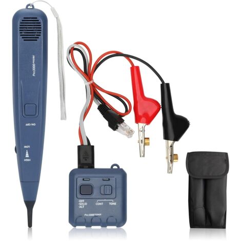 Kit de generador de tonos y sonda Pro3000, generador de tonos eléctrico, kit de sonda de tono y cable, detector de línea de teléfono celular con tecnología SmartTone