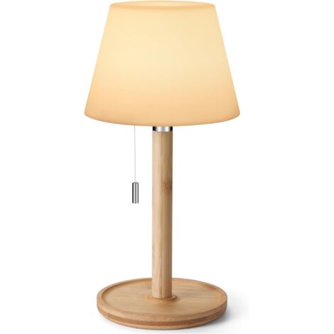 Lámpara de mesa impermeable para exteriores a batería, lámpara de mesa inalámbrica recargable con cadena de tracción y 3 niveles de brillo, pequeña luz nocturna táctil portátil