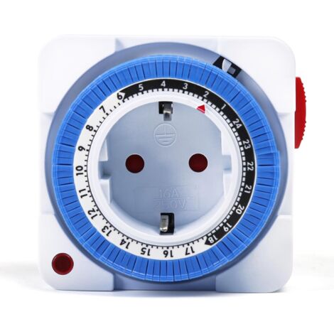 Temporizador de enchufe eléctrico, temporizador de 24 horas con 96 segmentos de conmutación, interruptor temporizador programable con luz indicadora, 16 A CA 230 V