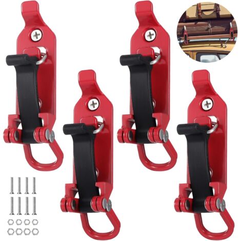 4 soportes para excavadora, soporte para camión, abrazaderas de goma metálicas, kit de montaje, color rojo