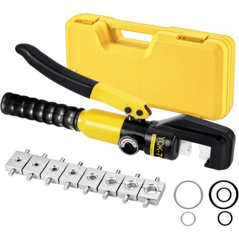 Herramienta de crimpado hidráulica de 10 toneladas con 9 juegos de matrices de crimpado (4-70 mm²) para terminales de cable de cobre y aluminio