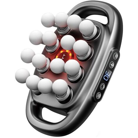 Pistola de masaje eléctrica con 16 y 8 cabezales, diseño ergonómico de mano, 30 niveles y 3 modos para piernas, brazos, cintura, espalda, glúteos y todo el cuerpo (1/5)
