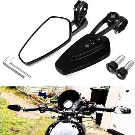 Espejo retrovisor universal para motocicleta, 2 unidades, 7/8'', 22 mm, hueco, para manillar, HD, a prueba de explosiones, para Yamaha Street Dirt Bike Scooter (1/5)