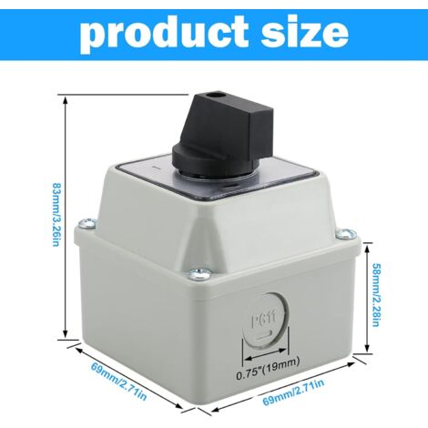 Interruptor giratorio universal SZW26-20/D2022BF, interruptor principal ...