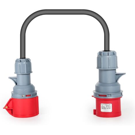 Adaptador de enchufe para camping, adaptador de corriente de 5 pines (macho de 32 A a hembra de 16 A), cable adaptador de 32 A a 16 A, 1 metro (1/5)