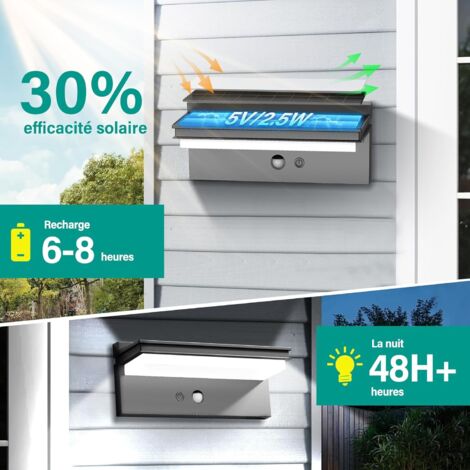 4 Lámparas Solares De Pared Para Exteriores IP65, Luz Cálida 3000K, Carga Solar, Autoencendido, Fáciles De Instalar