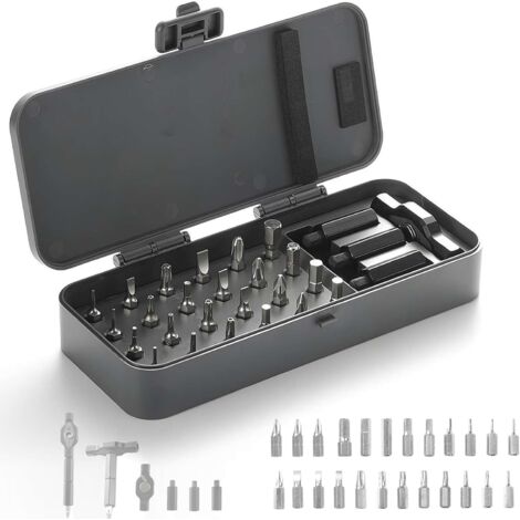 Juego de destornilladores 24 en 1, juego de destornilladores de trinquete magnéticos, juego de destornilladores de trinquete magnéticos S2, puntas magnéticas, mango en T desmontable