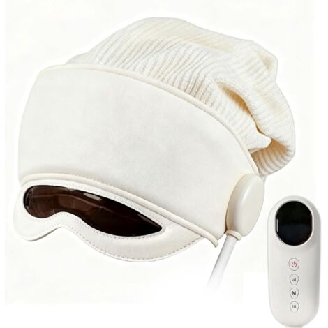 Masajeador de cabeza, masajeador eléctrico del cuero cabelludo con cuatro modos de masaje, masajeador de ojos con calentamiento para dolores de cabeza, fatiga de cabeza, alivio del estrés y sueño (1/5)
