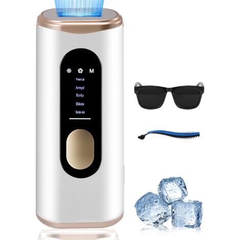 Dispositivo de depilación IPL, depilación láser alternativa indolora con enfriamiento con hielo para mujeres y hombres, suavidad duradera y modo de flash automático/manual (1/5)